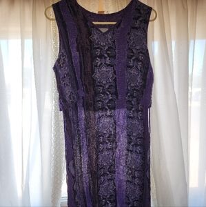 Rabbit Rabbit Rabbit Vintage Purple Rayon Sleeveless Midi Dress